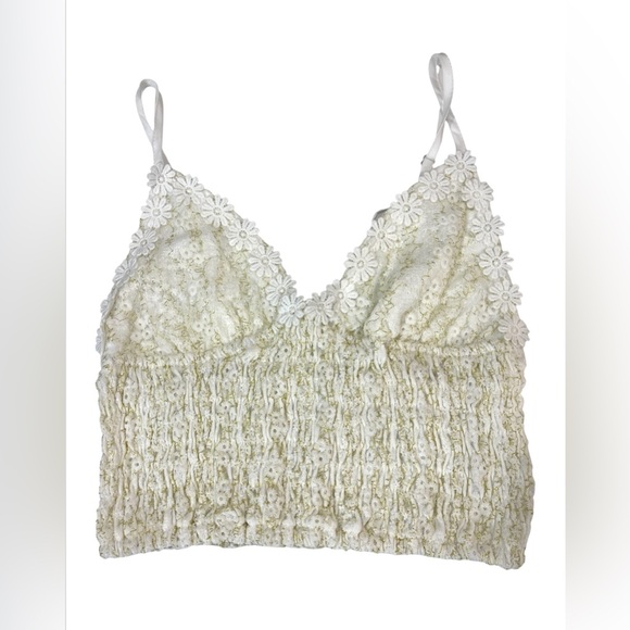 NWT Princess Polly Kianna Smocked Floral Crop Top sz 2 Boho Flower Power Girly - Picture 5 of 12